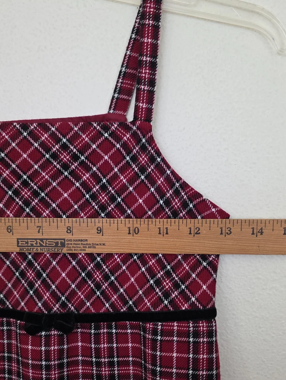 Gymboree Red Black & White Plaid Jumper Dress Girls 7